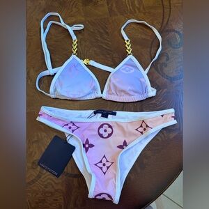 Louis Vuitton Pastel Pink & Lavender Monogram Bikini Top